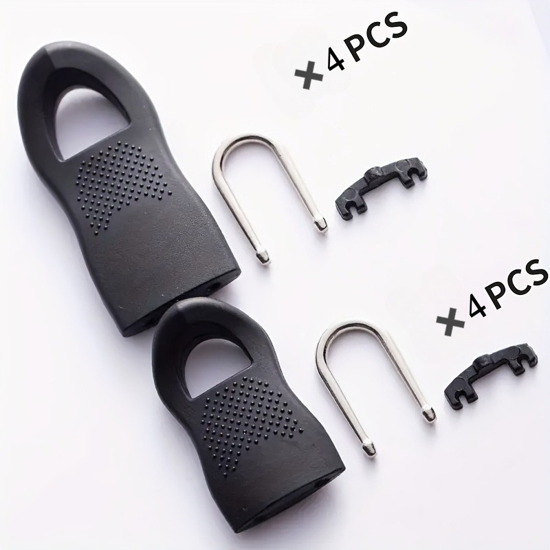 TEMU Juego de 8 tiradores de cremallera de resistencia - Correderas de cremallera con instalación de clip fácil, adecuados para bolsos, chaquetas,