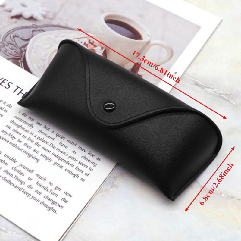 TEMU 1pc Fashion Hard Shell Case For Men And Women, Portable Pocket Glasses Protector With Snap Button Closure. Lightweight Durable With Easy