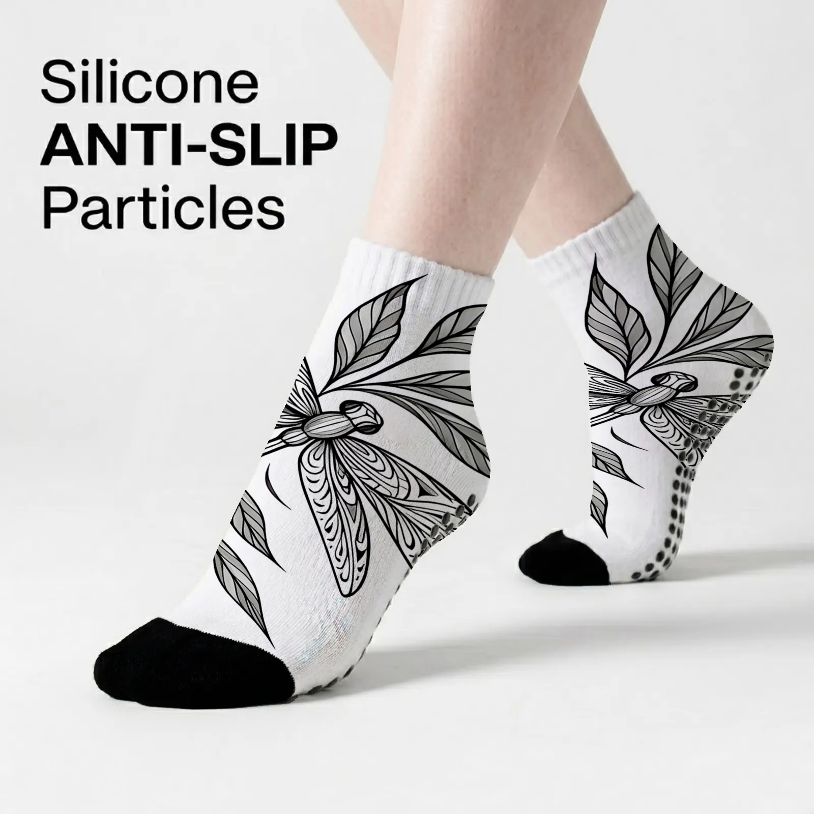 TEMU 1 Pair Unisex Short Yoga Socks, Creative , Non-slip Grip, Comfortable Wear, Suitable For Yoga, Ballet, Pilates, Gym Workout, Dance, And Home