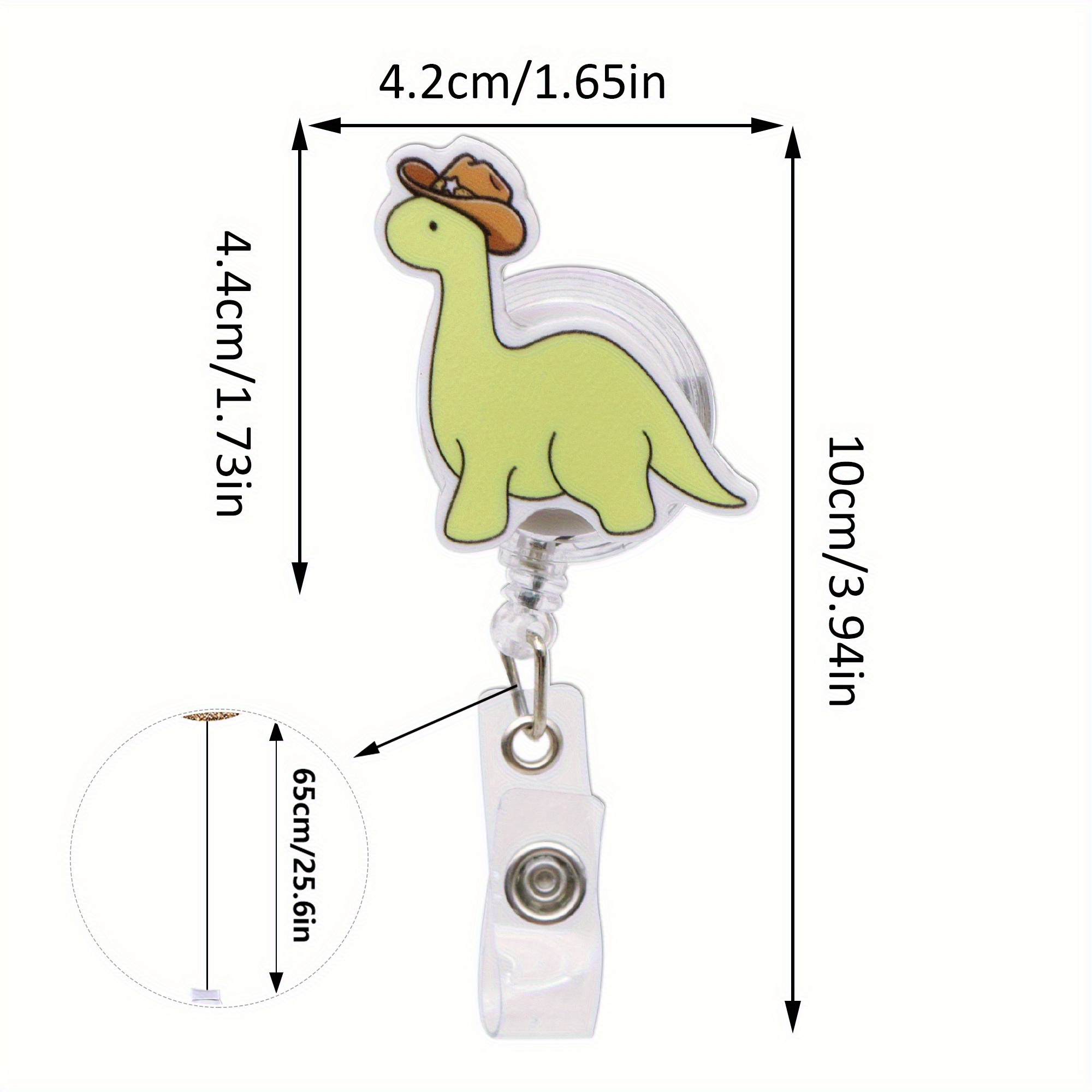 TEMU 2d Durable Acrylic Retractable Nurse Badge Reel - Clip-on Id Card Holder For Medical Professionals