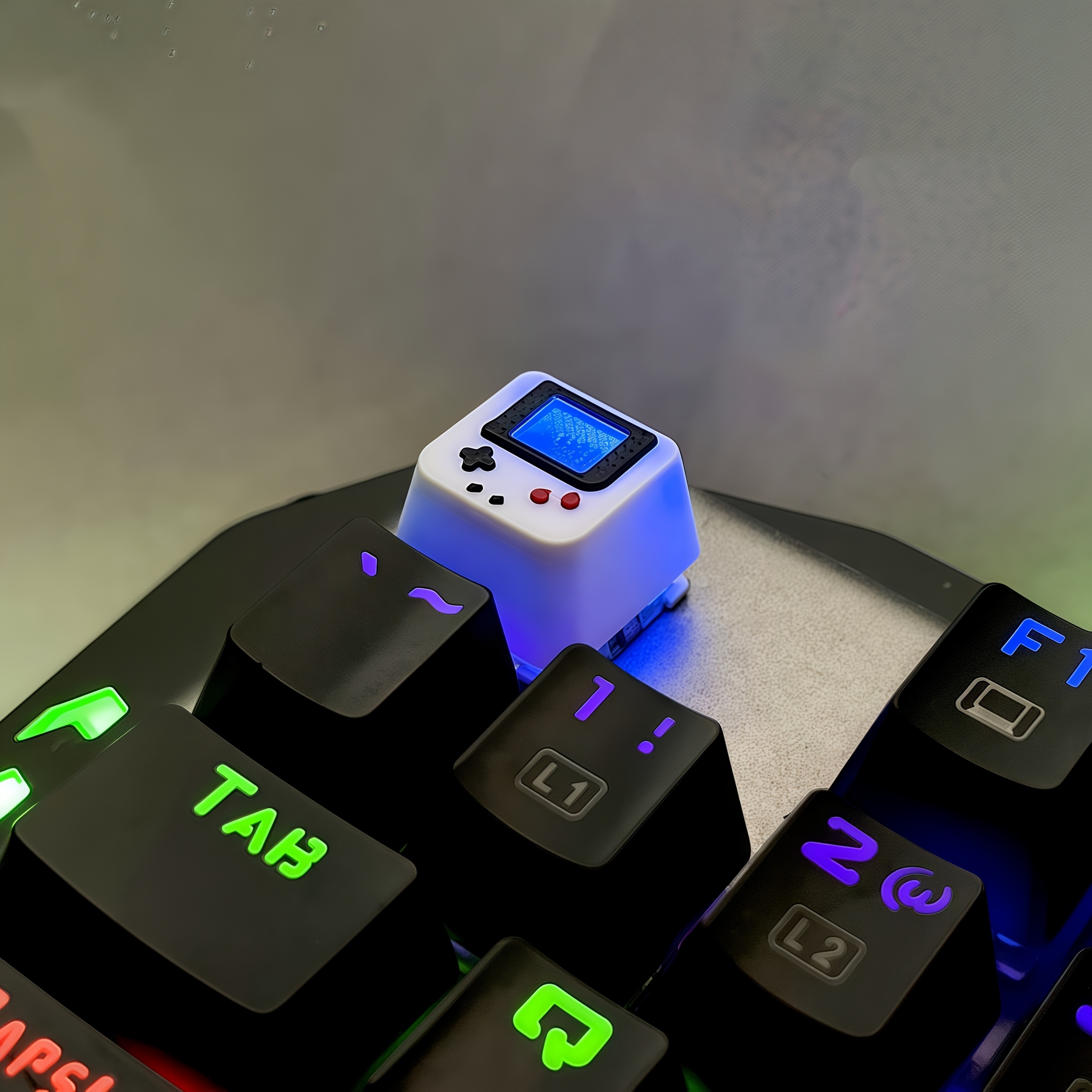 TEMU ゲーム機風キーキャップ 横軸ルキーボード用 ラルデザイン ホリデーギフトに最適 パソコンキーボードの優れたアクセサリー