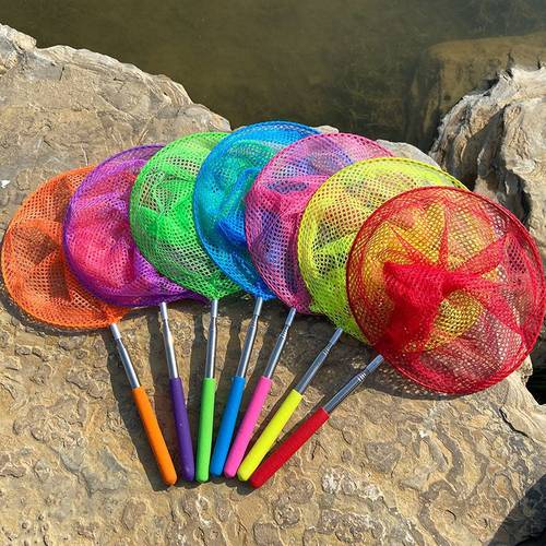 2pcs telescopic colorful and insect catching net retractable small scoop tool for home aquarium beach camping and outdoor nature exploration