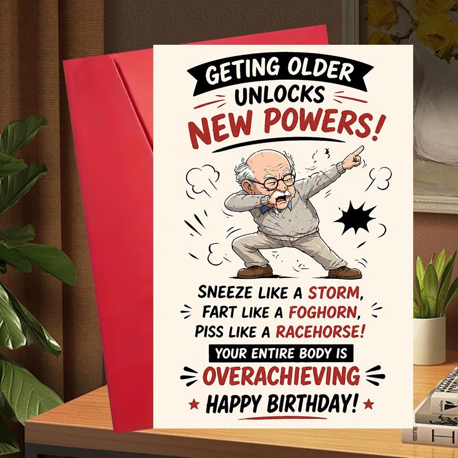 TEMU 1 Set Funny Birthday Card For Adults: Aging With Humor, Ideal Gift For On Birthdays