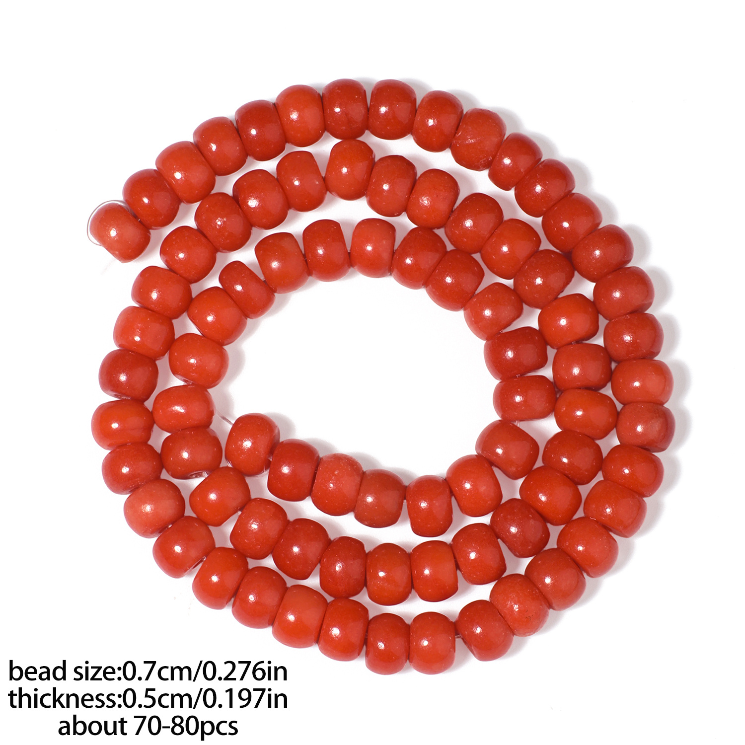 E-shop 5-7mm Rondelle Rote Korallenperlen Natürlicher Abakus Spacer Perlen für Schmuckherstellung DIY Armband Zubehör