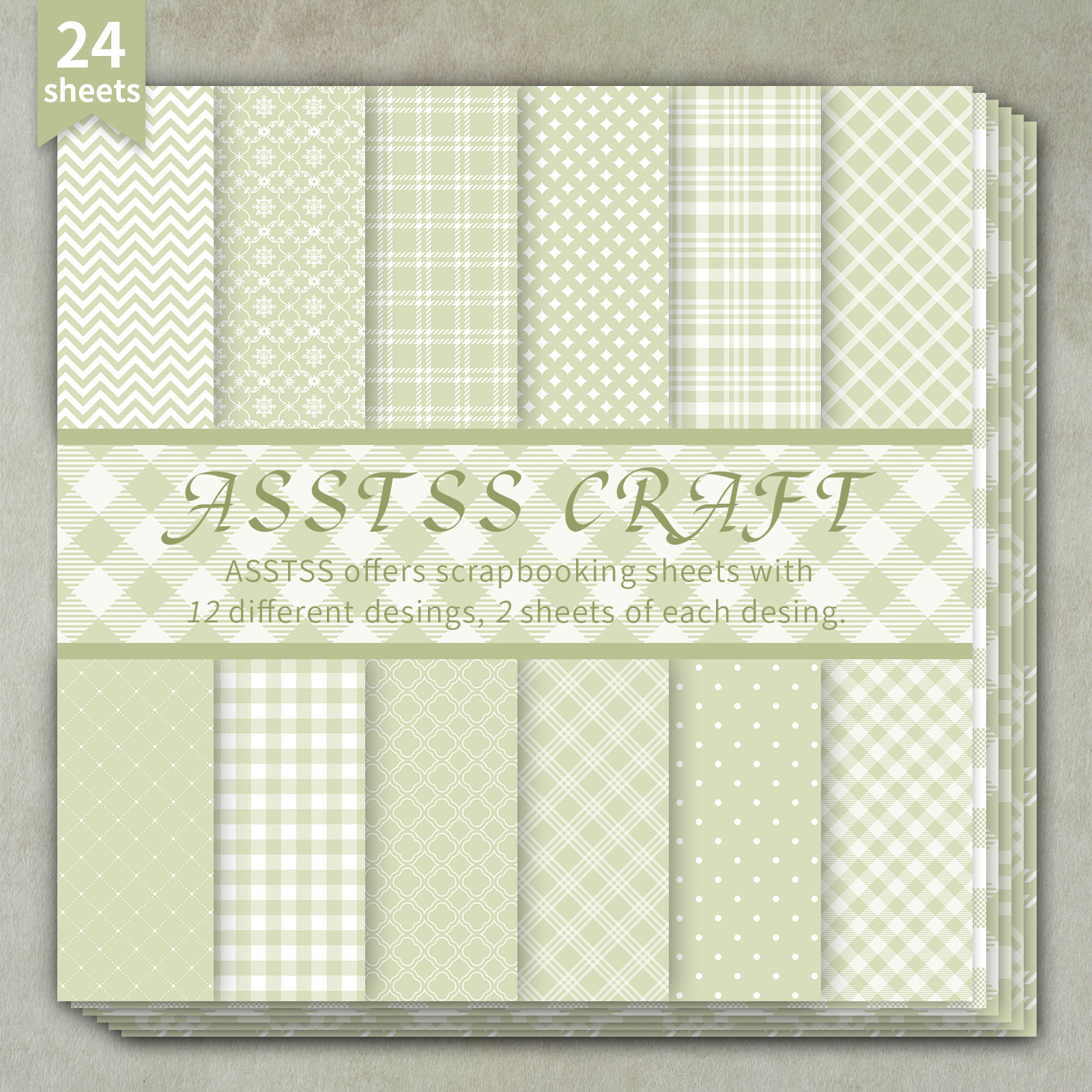 TEMU Bloc de papier épais pour scrapbooking ASSTSS de 24 feuilles, adapté au journaling, au collage et aux loisirs créatifs - Feuilles de support à