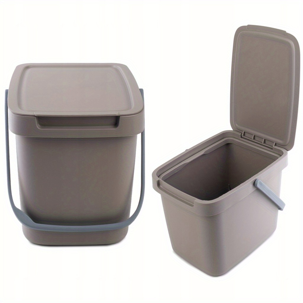 TEMU Garbage Bin Bio Waste Container 6l Kitchen Compost Bin With Lid