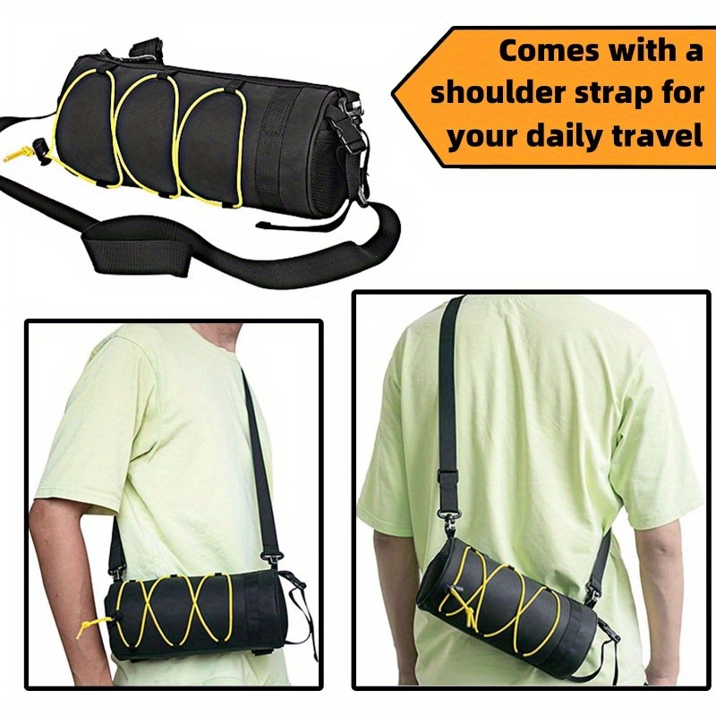 Bike Handlebar Bag, Waterproof Bicycle Front Storage Bag, Bike Phone Holder Accessories, Transparent Pouch Touch Screen With Removable Shoulder Strap For Dirt Bikes, Road Bikes, Mountain Bikes Black 8.6in*4.9in