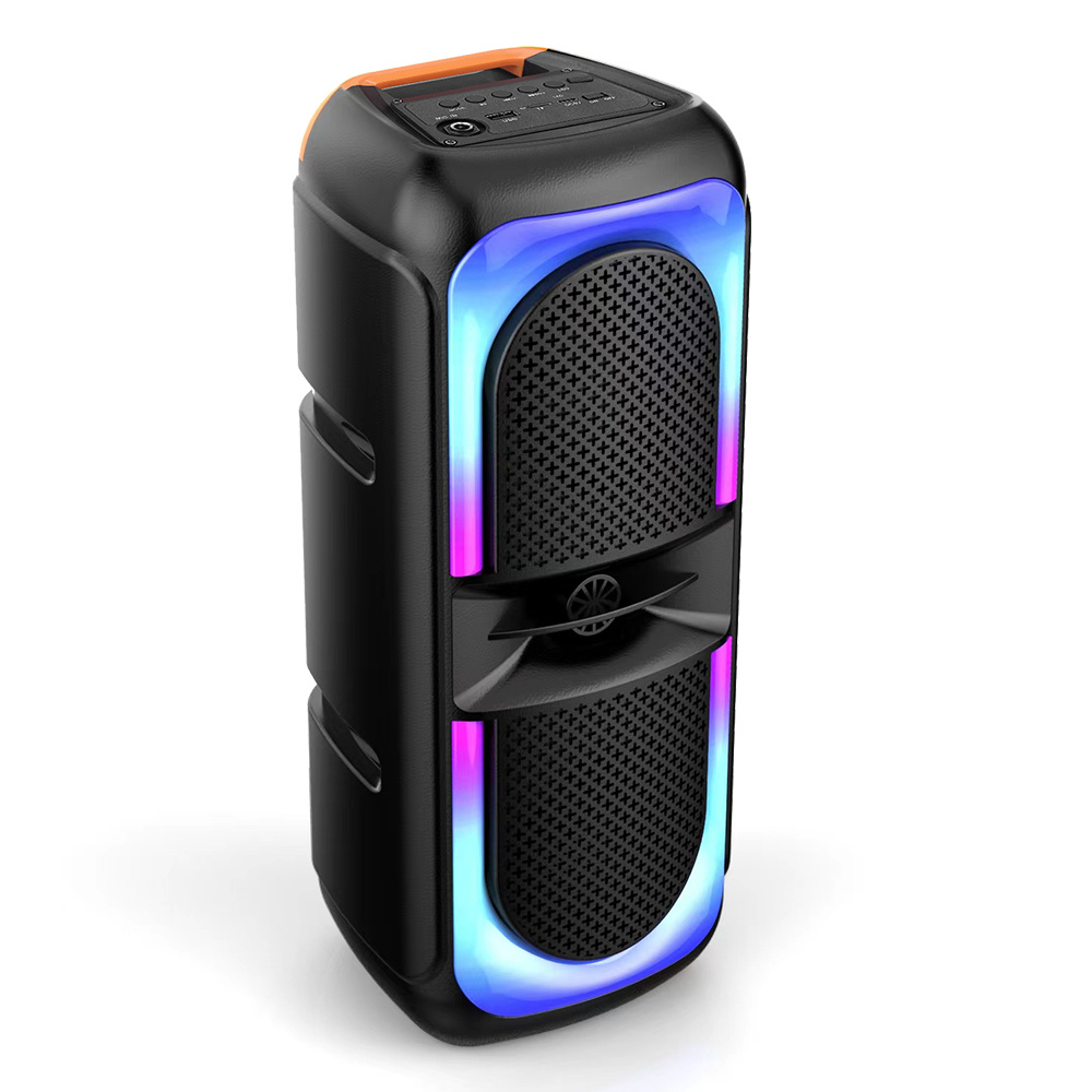 TEMU Dual Speakers With Subwoofer, 10w Party Portable Outdoor Speakers Bass, Rgb Lights Karaoke, Mixed Color Lights, Tws Function