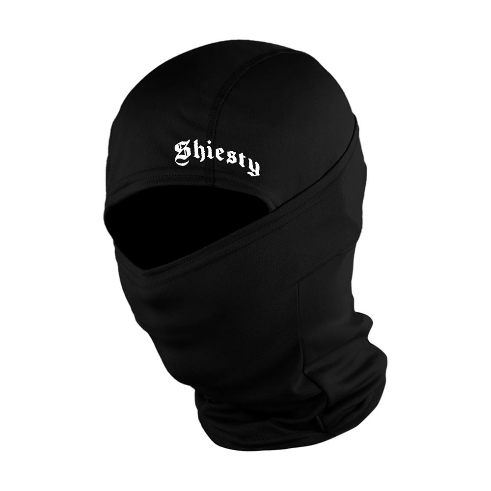 TEMU [shiesty Text Print Balaclava] - 1/2/3pcs "shiesty" Graphic Balaclava - Breathable, Windproof Neck Gaiter, Lightweight Polyester Fabric For