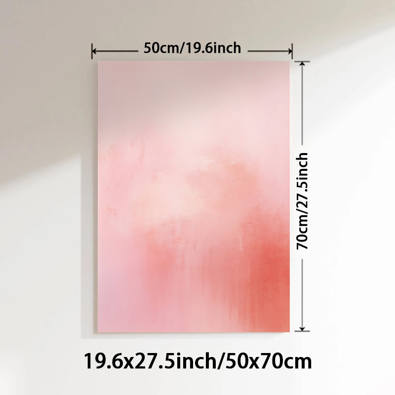 TEMU 1pc Unframed Abstract Pattern Artwork Prints, Soft Pink Canvas Paintings, Smooth Gradient Wall Art Decor, Ethereal Mood Posters Decor, Artwork,