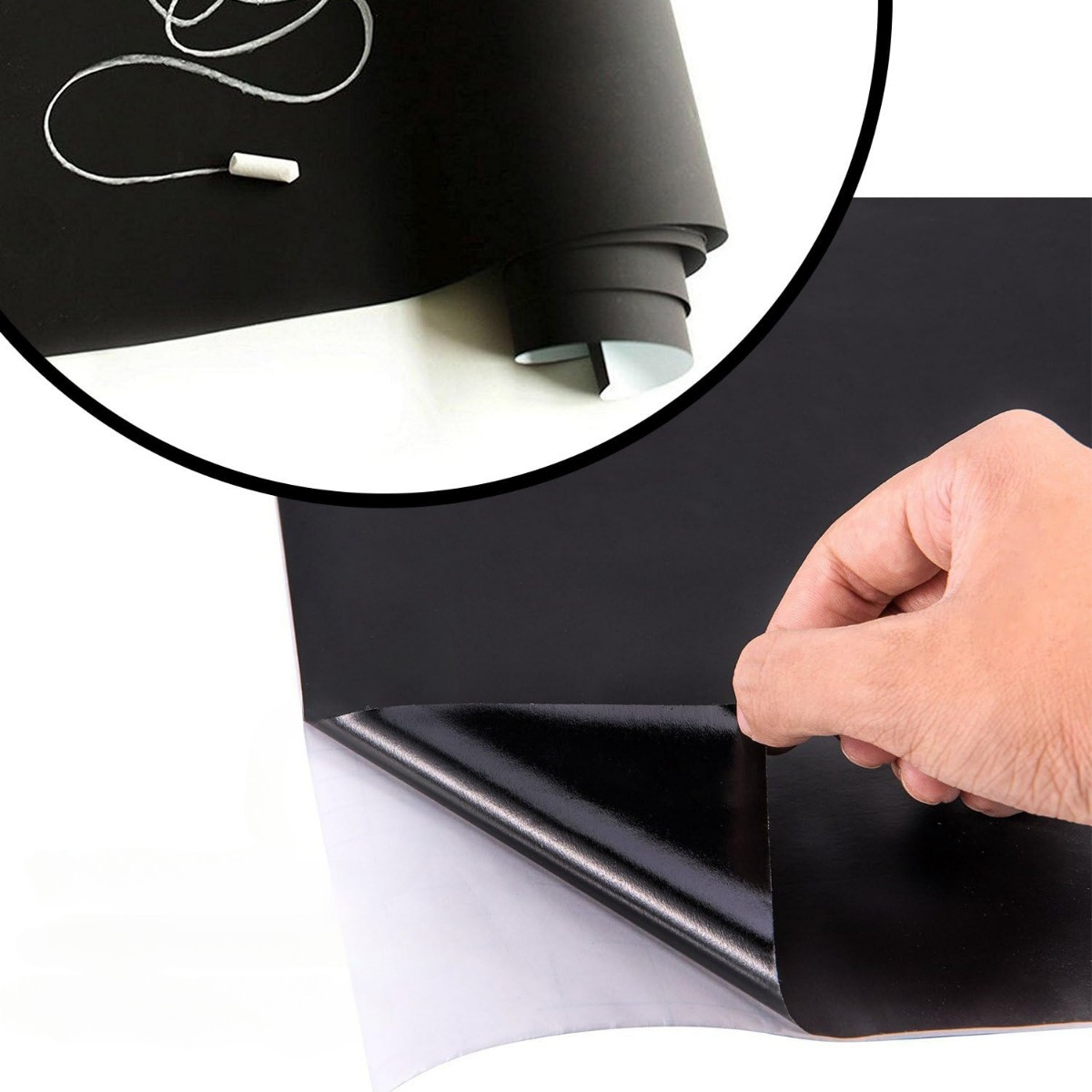 TEMU 1 Roll Of Self-adhesive Blackboard Contact Paper, Ideal For Chalkboard Surfaces On Walls. This Removable Wallpaper Is Perfect For Schools,