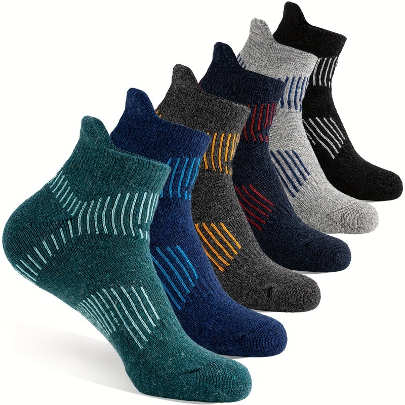Image of 6 Pairs Wool Short Hiking Socks Warm Wool Socks Thick Wool Running Socks Compression Sports Socks Thermal Socks Gifts Winter Socks For Men Women