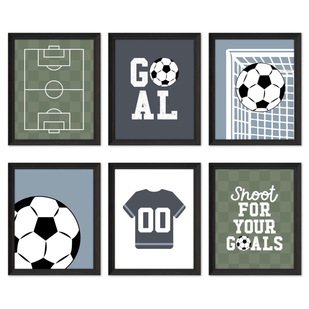 TEMU Sin 6 piezas de Pósters de Fútbol para Dormitorio -Pósteres de Deportes para Habitación, Decoración de Pared de Deportes para Dormitorio,