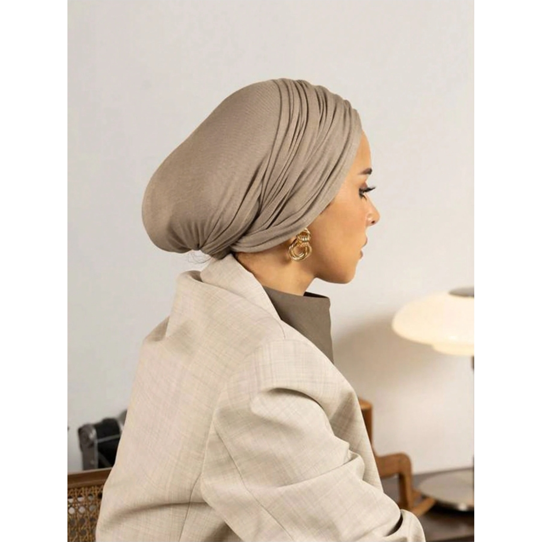 E-shop Muslimische Damen Turban Mütze, einfarbig, atmungsaktiv, bequem, geeignet für den Innenbereich und Outdoor, mit Futter, passend zum Outfit
