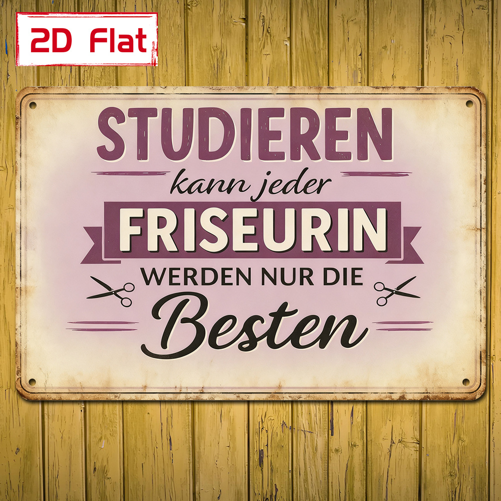 E-shop 2D Flat - 2D/Flat, ., Deutschsprachiges Friseur-Thema Retro-Stil Außenschild, Wanddekoration Plakette, als dekoratives Geschenk für