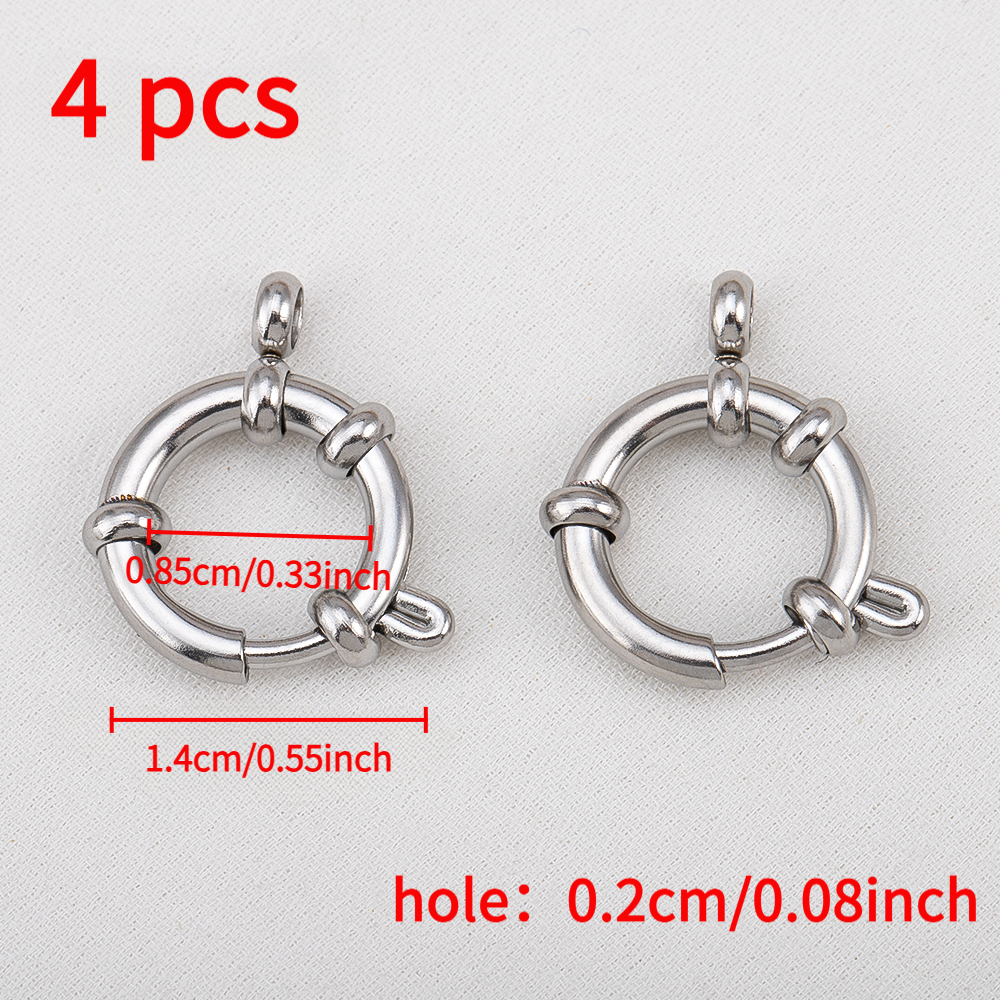TEMU 4pcs Stainless Steel Sailor Buckles, 304 Stainless Steel Ring Sling Shot Jewelry Additions, Necklace Bracelet, 18k Golden Plated Vacuum Plating
