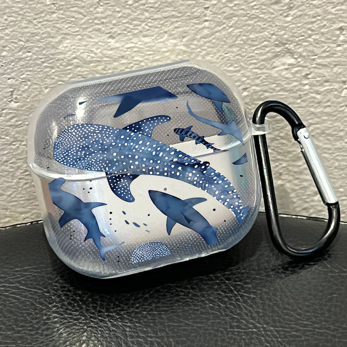 TEMU 7120 Whale Pod Pattern Case For Galaxy Buds3 And Buds3 Pro, Transparent Protective Cover With Keychain, Anti-drop Earbud Case