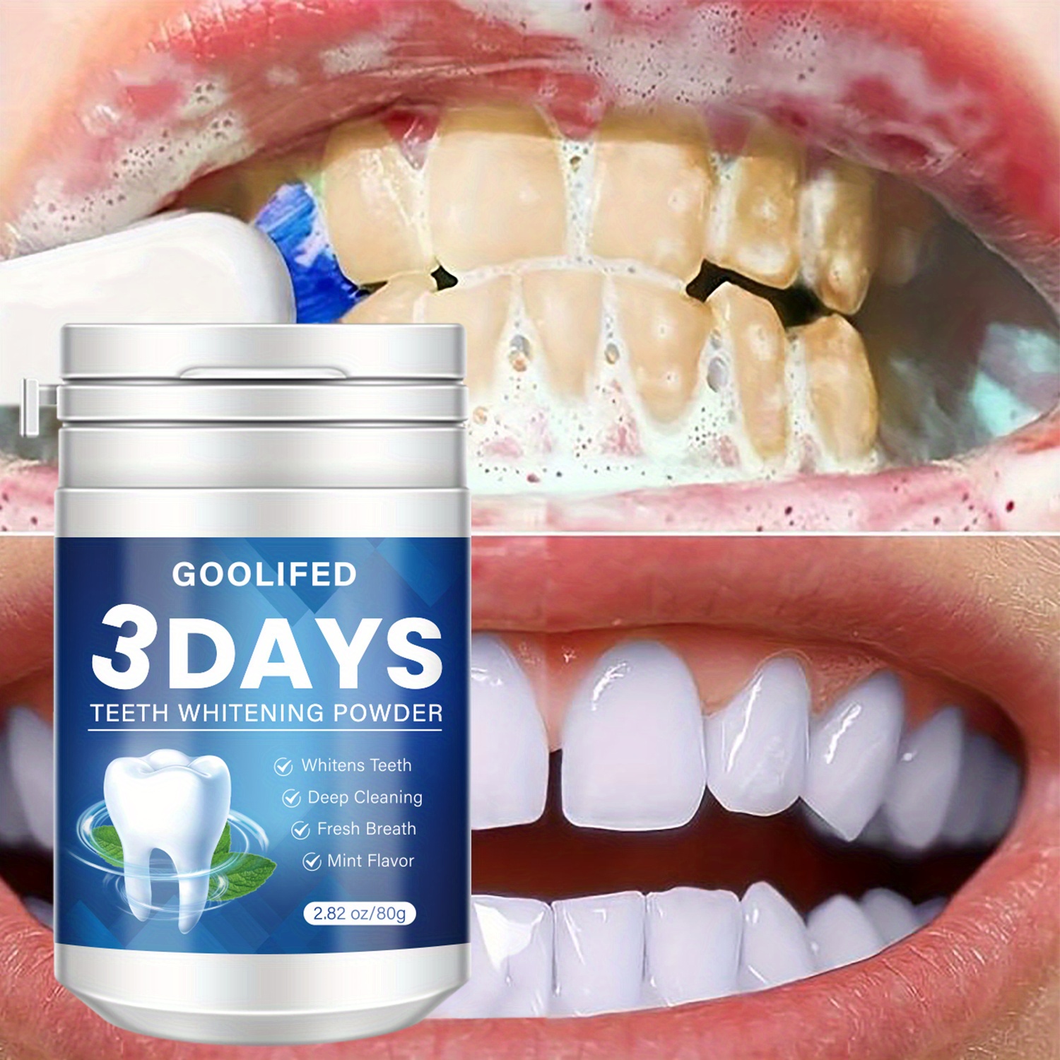 1pc 80g teeth powder teeth polishing tooth deep cleaning powder breath freshener tooth cleaning powder for daily life