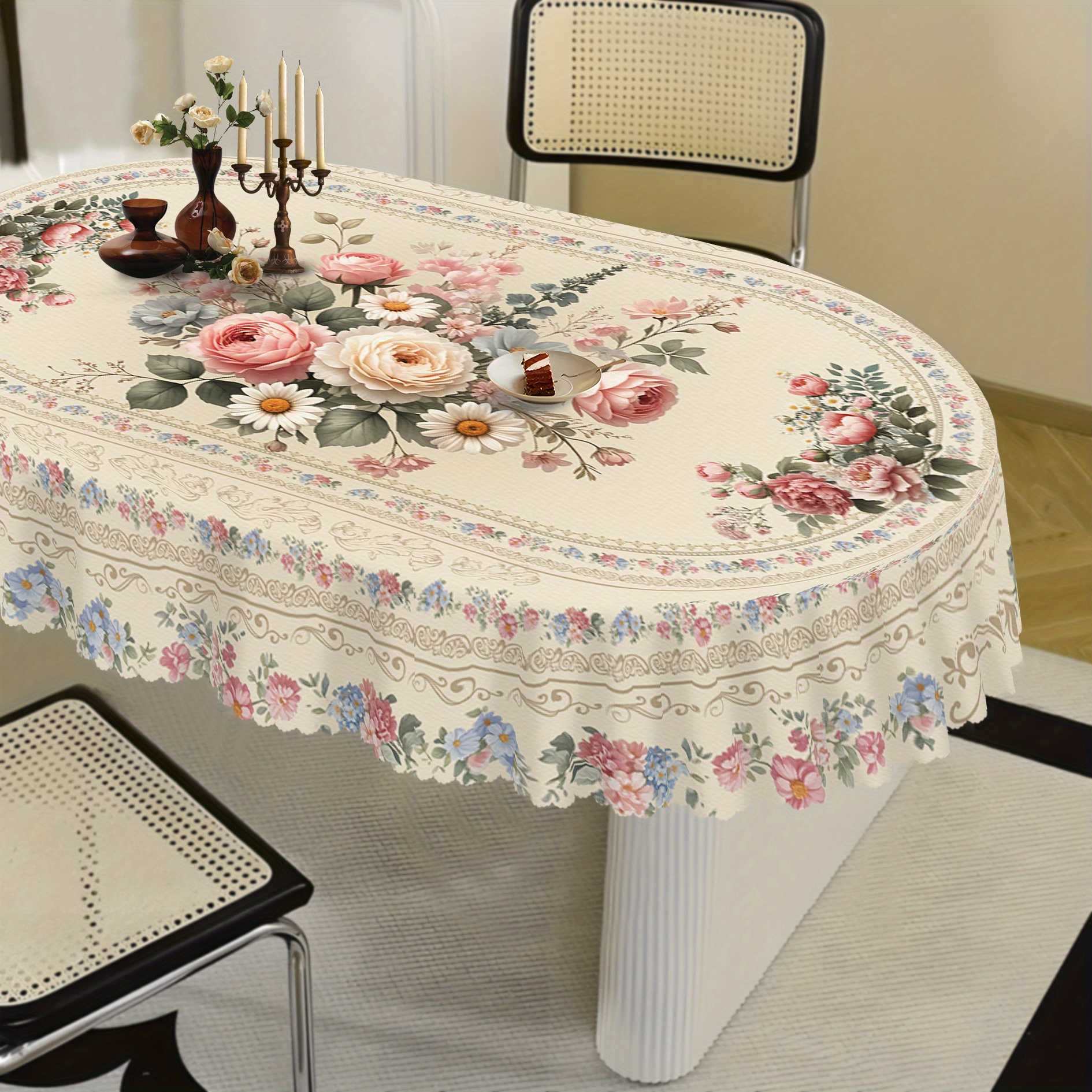  l tablecloth with a retro and elegant   hydrangea and sunflower  l     spring and summer decoration a spring gift ideal for indoor and outdoor holiday parties and home decoration spring decoration  