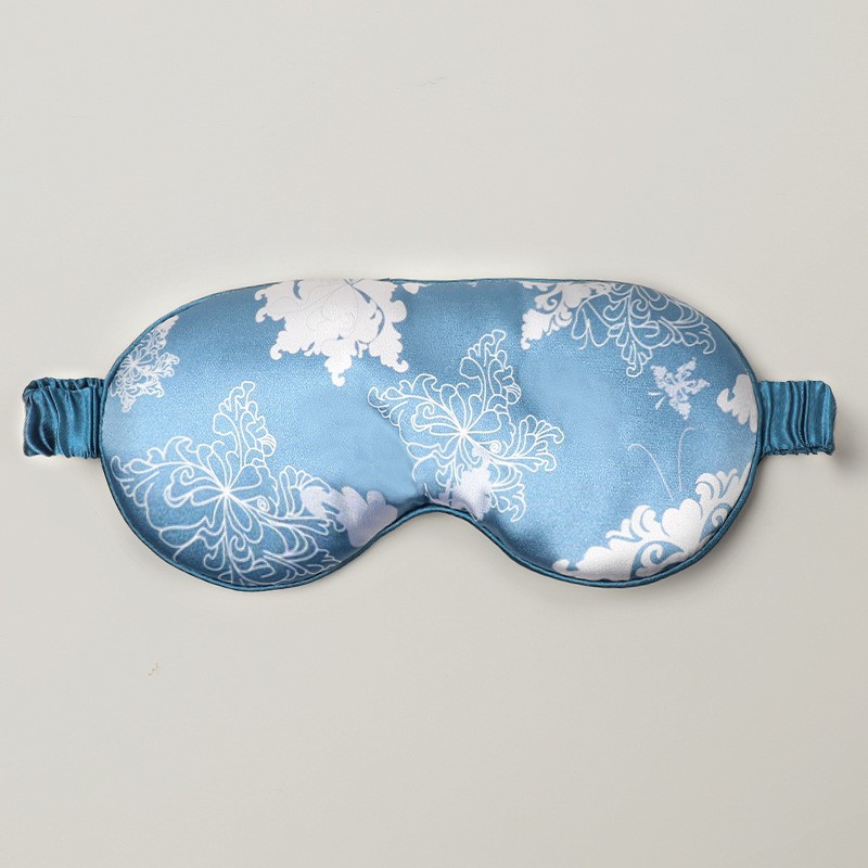 TEMU Color Eye Mask Sleep Blackout, Travel Essential Unisex Multi-style Night Satin Sleep Mask Chinese Style Printed Pattern Fashion Trendy Style