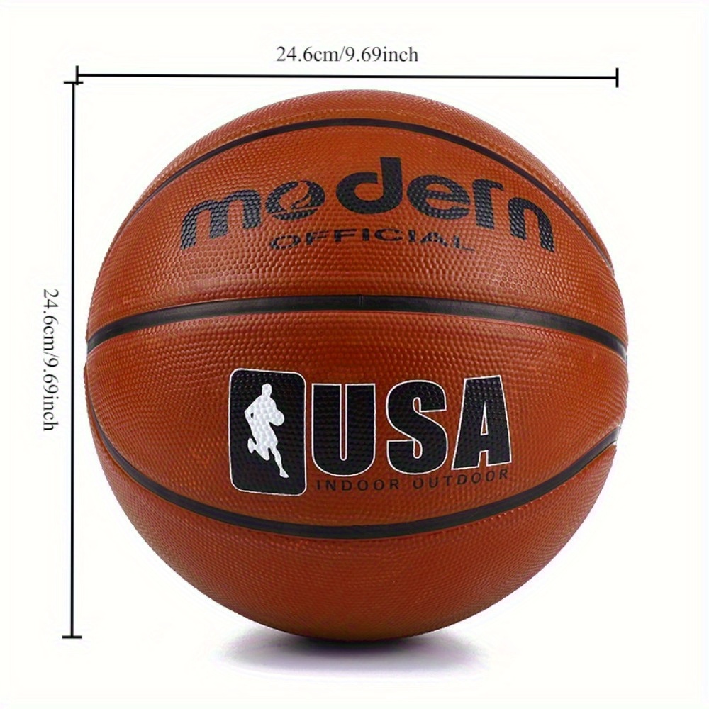 1pc professional   basketball advanced anti slip durable rubber indoor outdoor use for adult training competition brown basketball gear outdoor sports ball classic basketball   ball