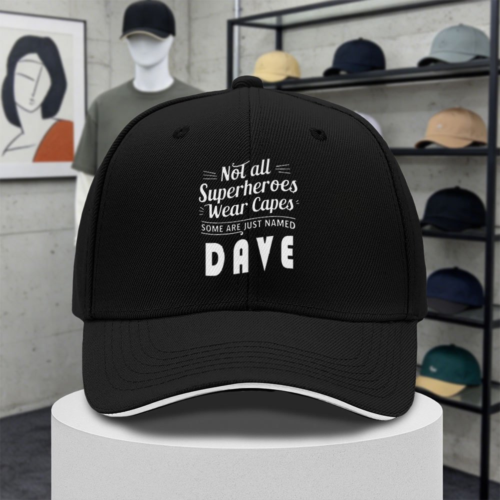TEMU 1pc Dave Letter Men's Printed Sandwich - Adjustable Outdoor Baseball - Men And Women Daily Commute, Outing, Sports, Fishing Essential - Ideal