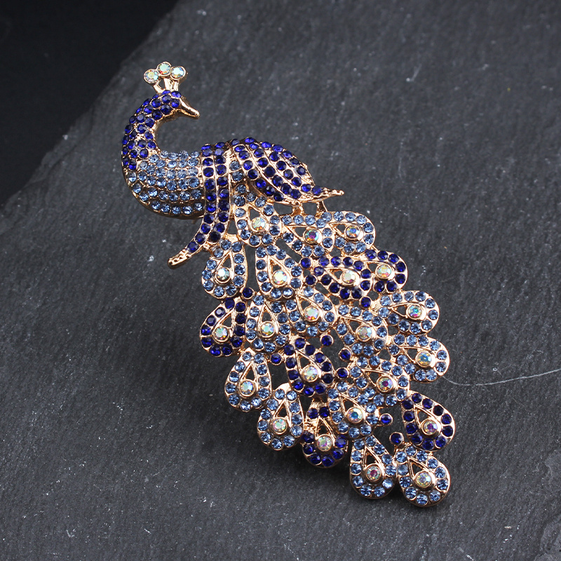 vintage style   peacock brooch pin in irregular shape elegant accessory for clothing details 2