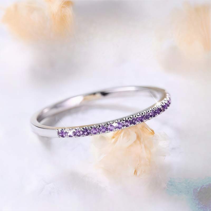 Women's Dreamy Purple Synthetic Zirconia Stackable Ring