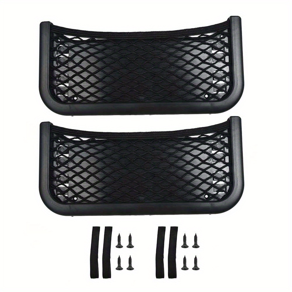 E-shop 2er-Set Auto Organizer Aufbewahrungstasche Auto Paste Netz Tasche Handyhalter Auto Zubehör Universal 252mm x 120mm ABS mit Befestigungsschrauben