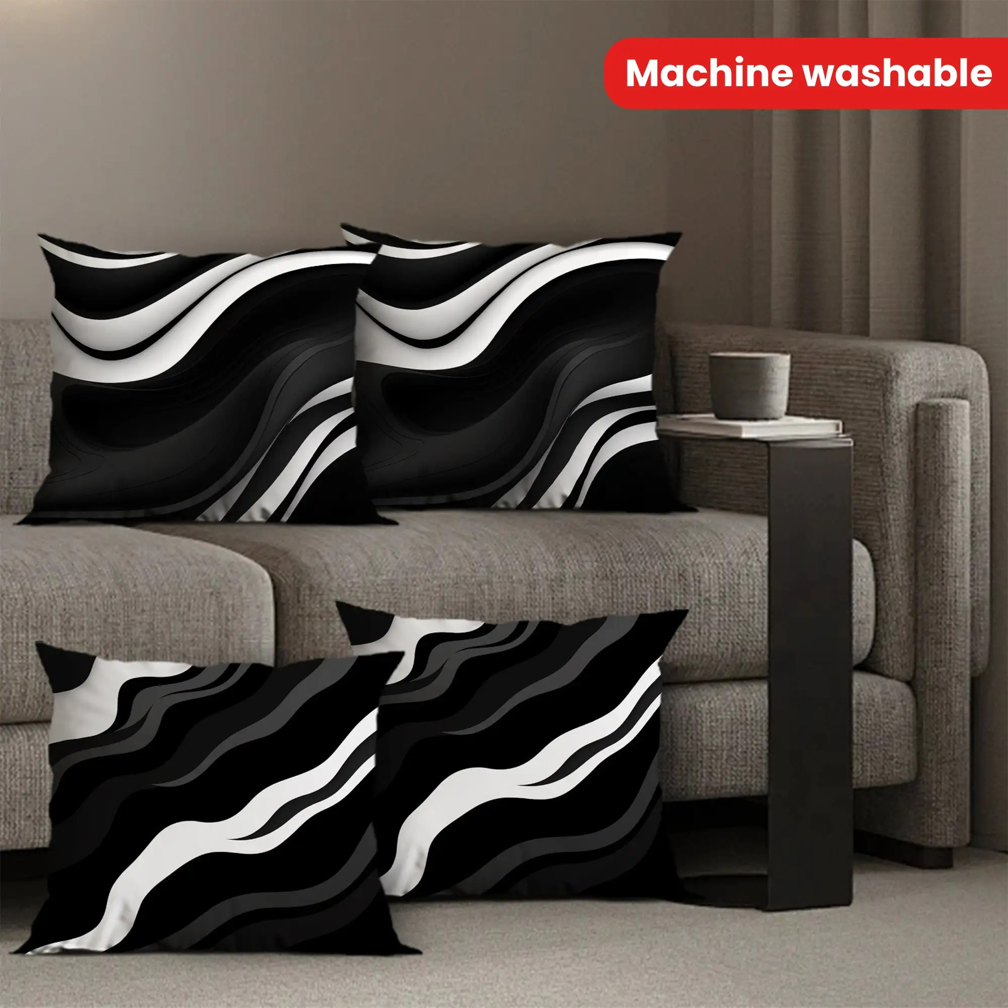 TEMU Set cuscini a motivo ondulato e su un , adatti per ufficio, camera da letto, balcone, auto, e giardino, disponibili nelle dimensioni 14X14,
