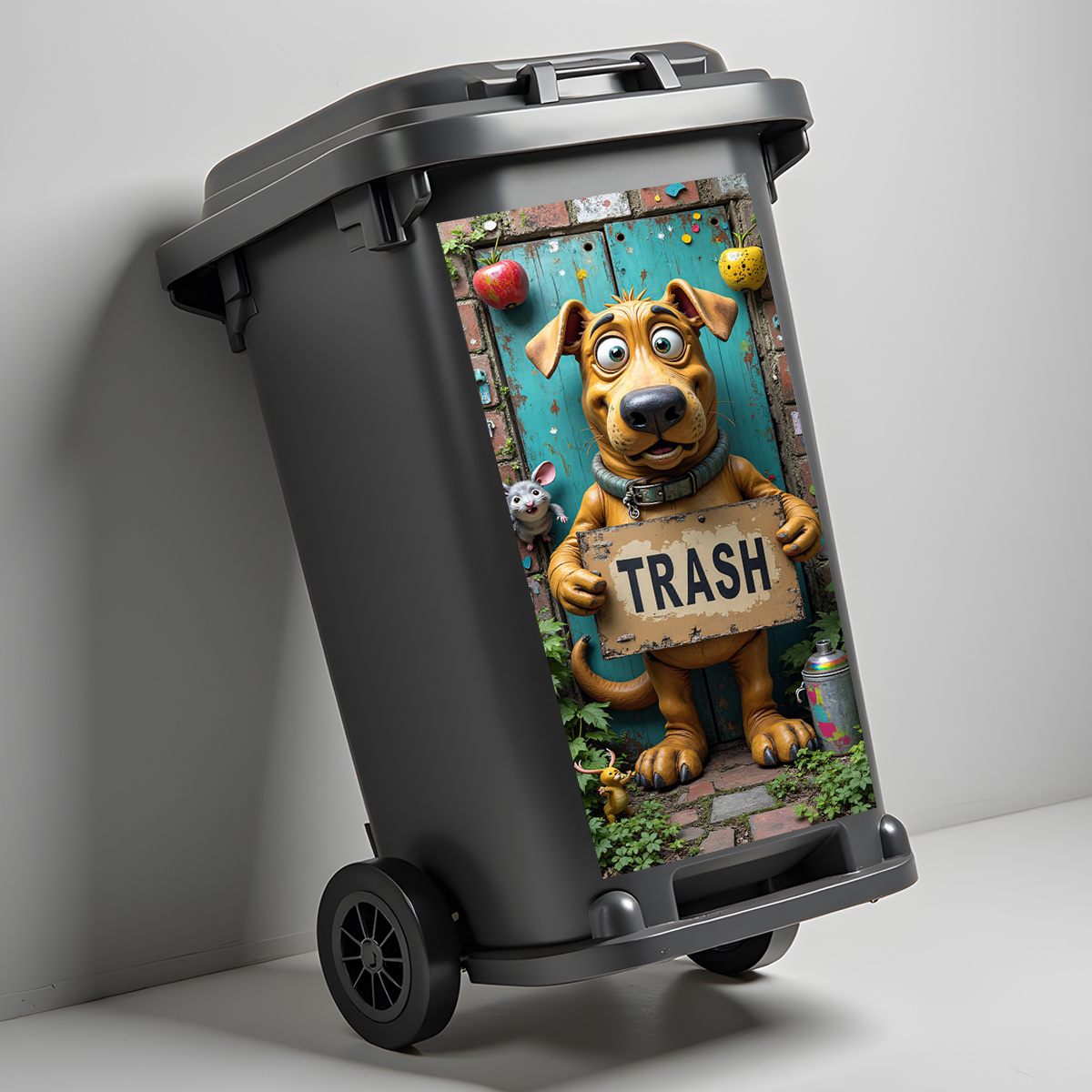 TEMU 1pc Funny Trash Can Stickers - With Trash Sign, Waterproof Vinyl Bin Decoration For Outdoor/indoor Use - Decorate Trash Bins, Fridges, Walls -