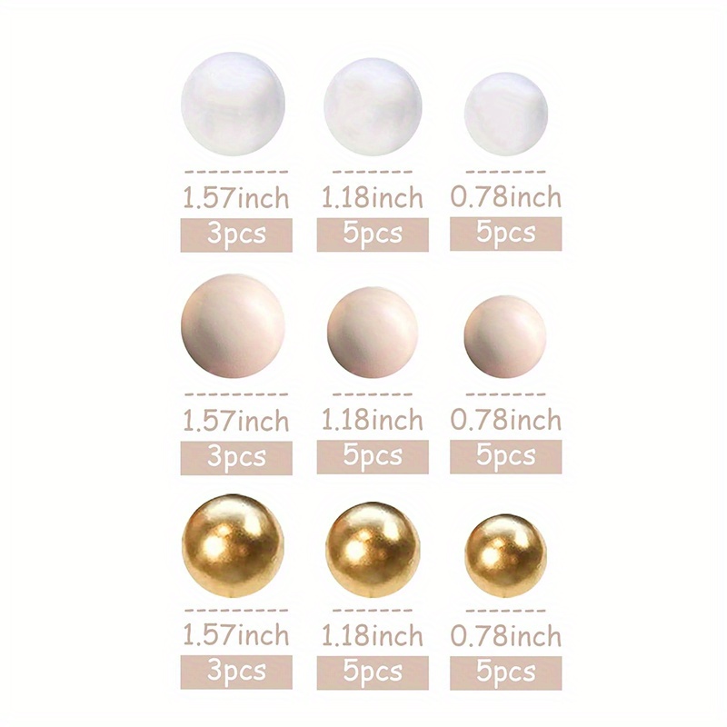 39pcs Khaki Balls Cake Topper Boho Grass Cake Topper Khaki White Balls Happy Birthday Cake Decorations For Wedding