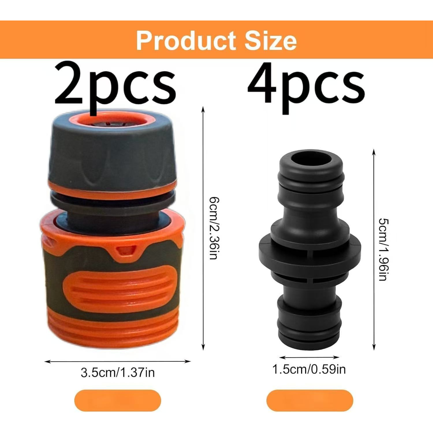 6pcs Hose Connector Set, Hose Coupling Set Hose Fitting Accessories, 1/2 Inch Garden Hose Extension Coupling Connector For