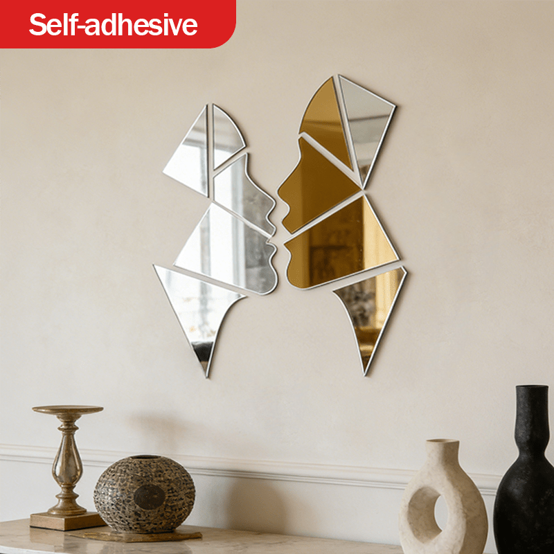 Elegant Acrylic Combination Decorative Mirror for Couples, Abstract Wall Art