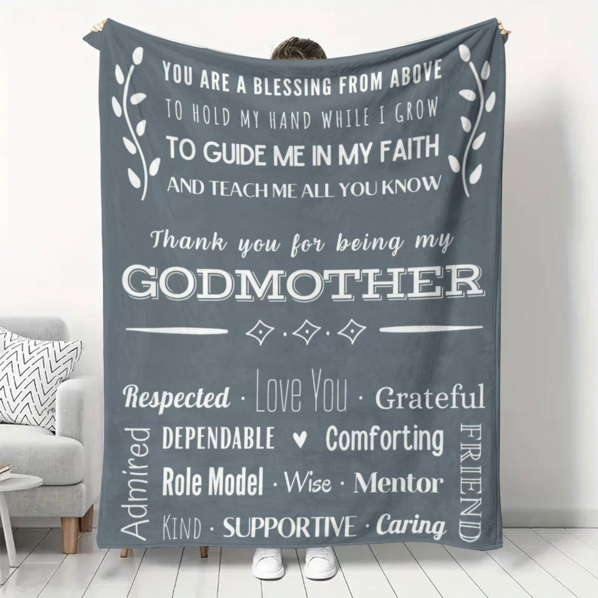 

1pc Godmother Gift Blanket, Godmother Birthday Proposal Gift Throw Blanket, Plush Sofa Bed Godmother Cover Blanket