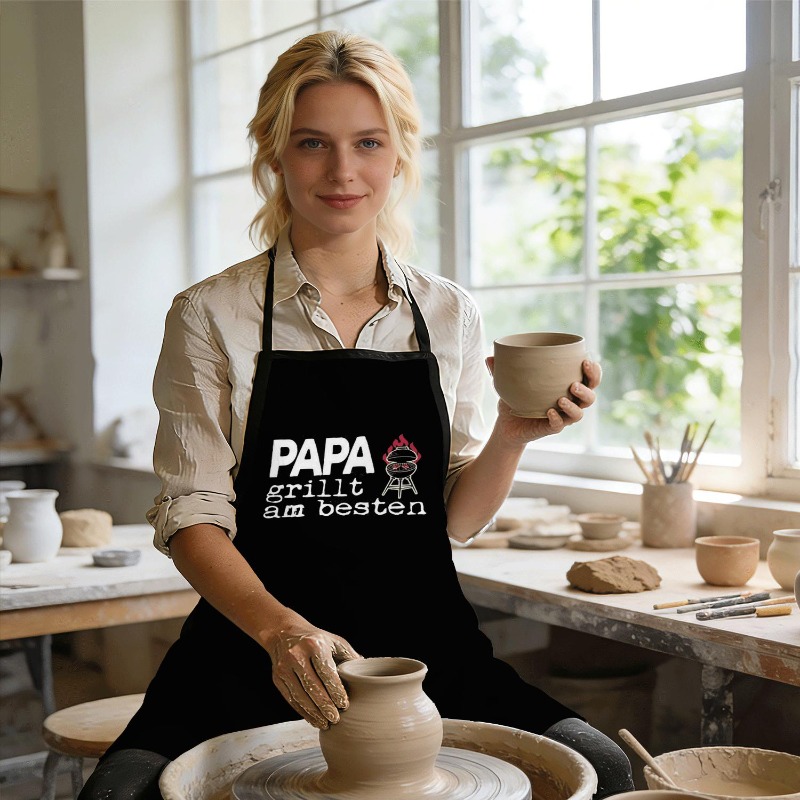 E-shop 1 Stück Einzelgröße Papa-Grillt-Am-Besten-Der-Beste-Griller-Im-Ort, Schürze mit Muster - Strapazierfähige, bequeme und lustige Schürze Unisex