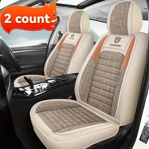 row split head linen full wrap breathable and wear resistant universal car interior seat cushion covers suitable for in 5 colors compatible with most models of suvs sedans and trucks