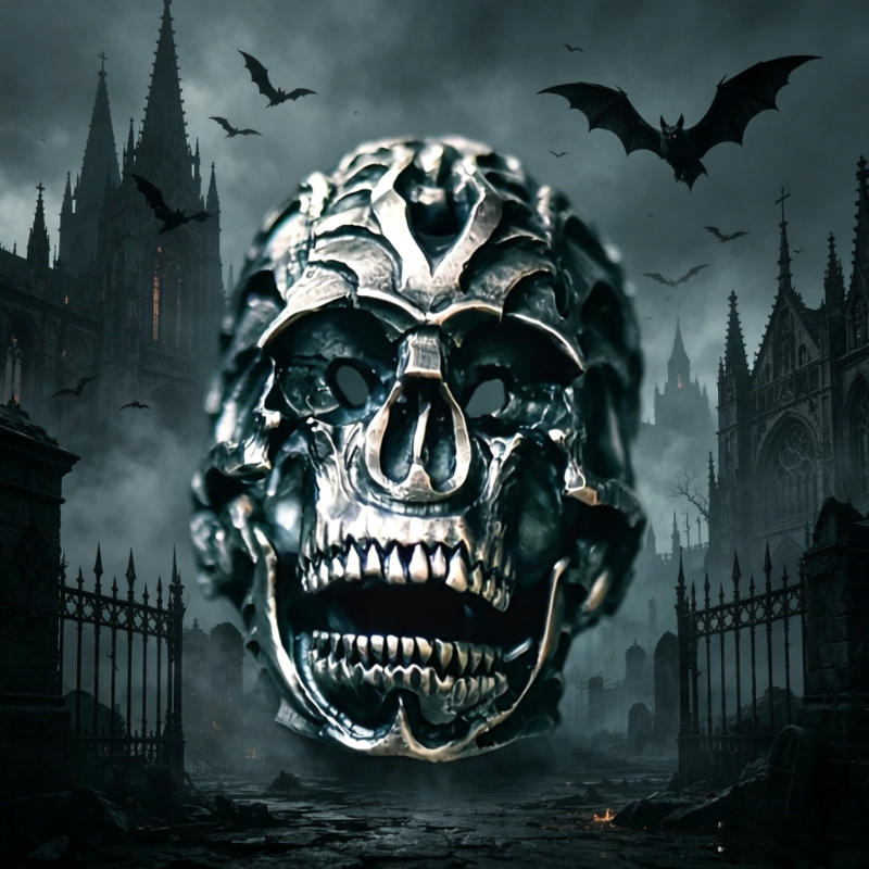   an Aged Skull Ring, a Dark Gothic Punk-Style Accessory, Suitable for Men S Rings