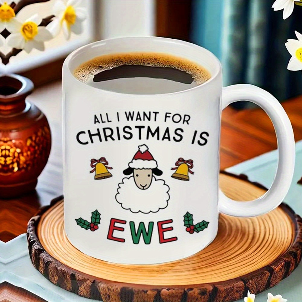 1pc festive christmas ceramic coffee mug     ideal for office dining camping no electricity needed details 0