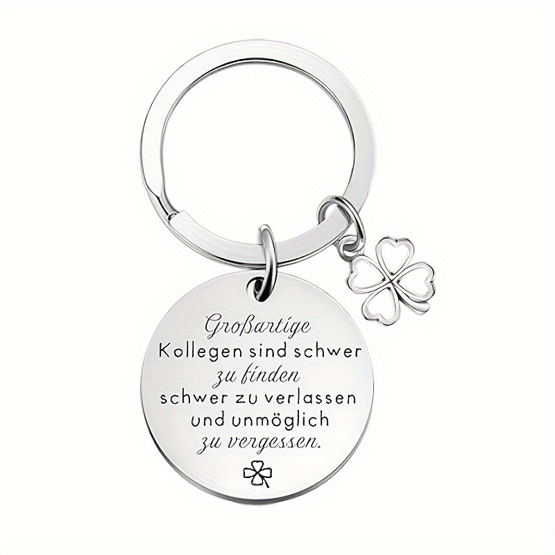 Colleague Farewell Gift Gratitude Keychain With Clover Design - "goodbye Colleagues, Harder To Find Them Than To Them" - Ideal For Retirement, , And Office Memorabilia, Colleague Gifts