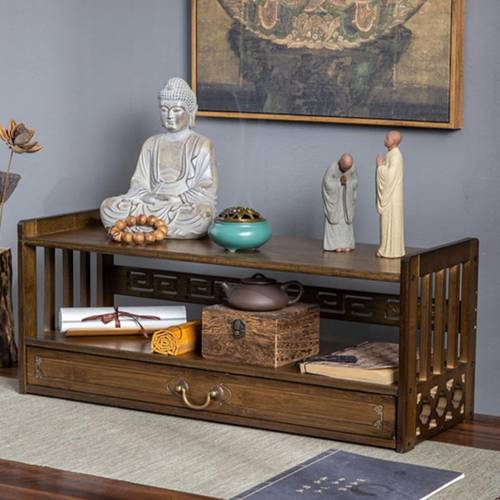 low 2 levels meditation table with drawers bamboo altar table desk tatami desk 27 2 inches wide