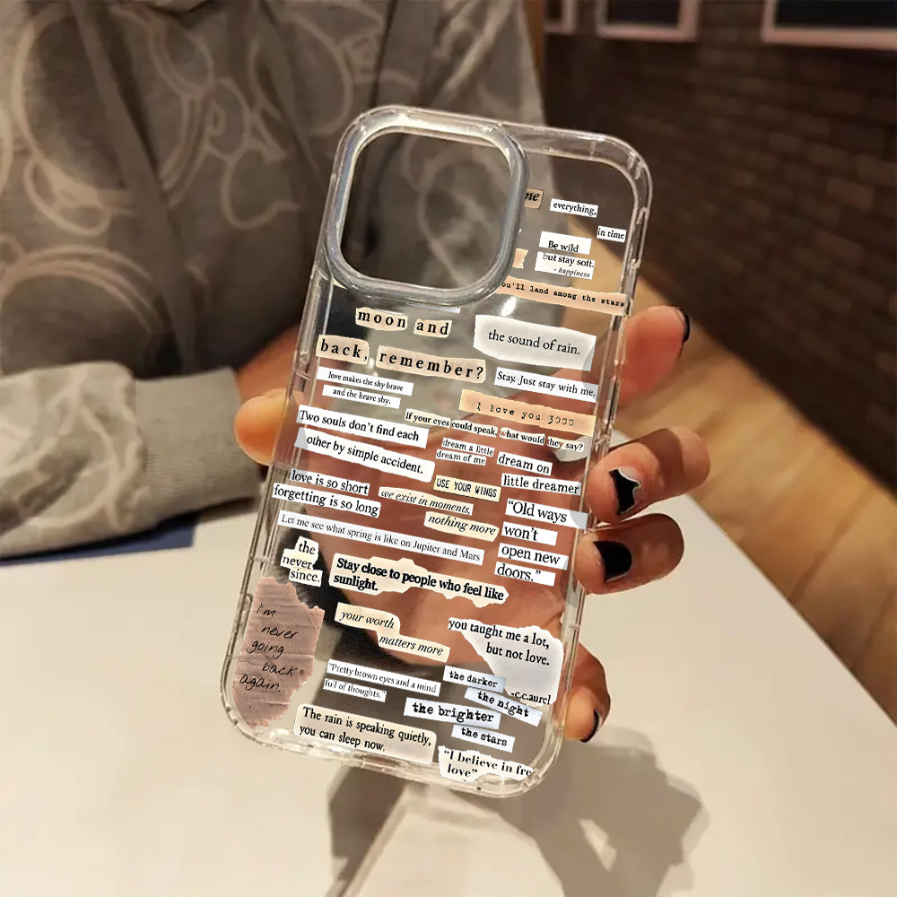 romantic quotes love aesthetic clear phone case cover Temu