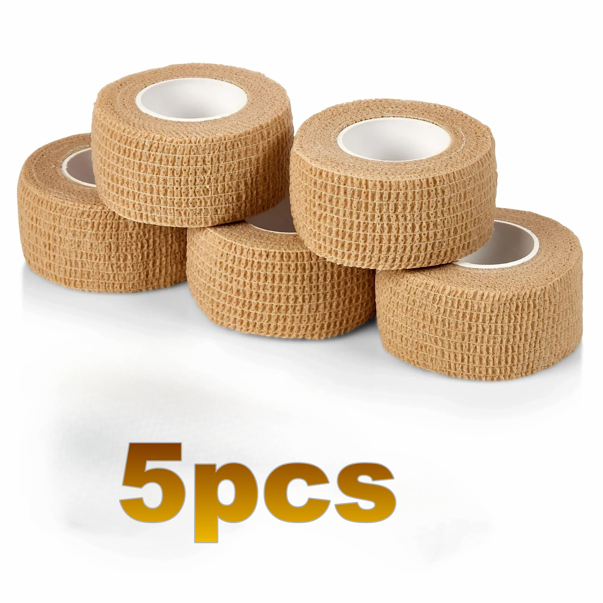 5-pack Self-adhesive Toe Protectors, Beige/white - Elastic Fabric, Prevents High Heel And Shoe Friction, Breathable And Portable, Suitable For Outdoor, Sports, Travel, Office, And Home Use