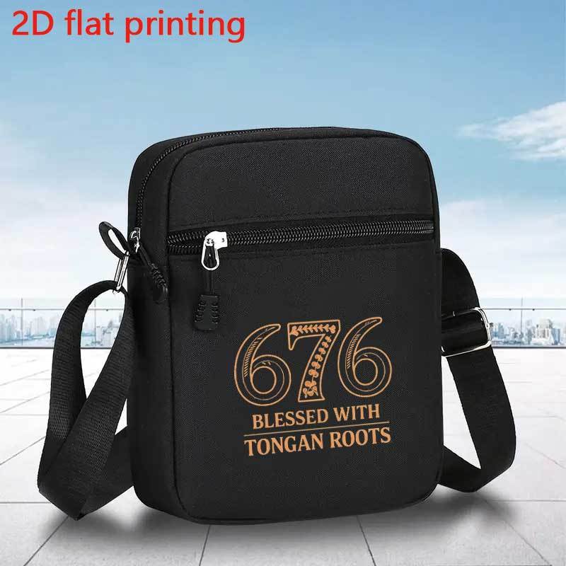 TEMU Men's Tongan Polynesian Crossbody Bag With Cultural Print - Adjustable Strap, Lightweight Durable Shoulder Bag Suitable For School, Travel &