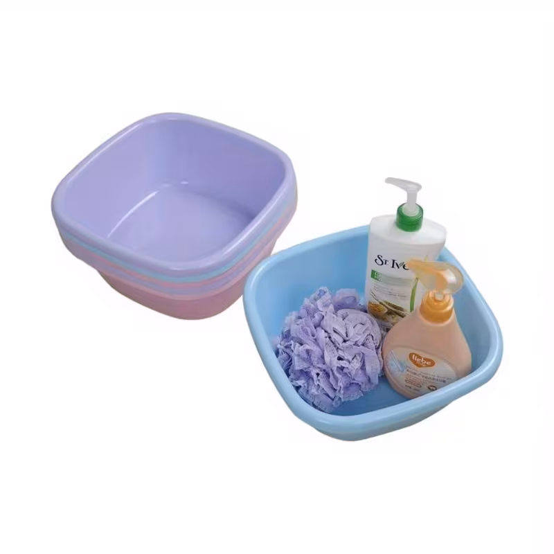 set of 3 heavy duty 12 quart 11 4 plastic square buckets stackable purple blue lightweight durable storage containers with easy clean lids for laundry camping compatible with shelves buckets Product details 2