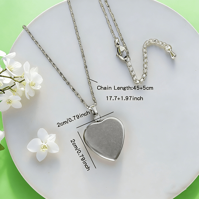 Romantic Floral Heart-Shaped Necklace, Glass Jewelry