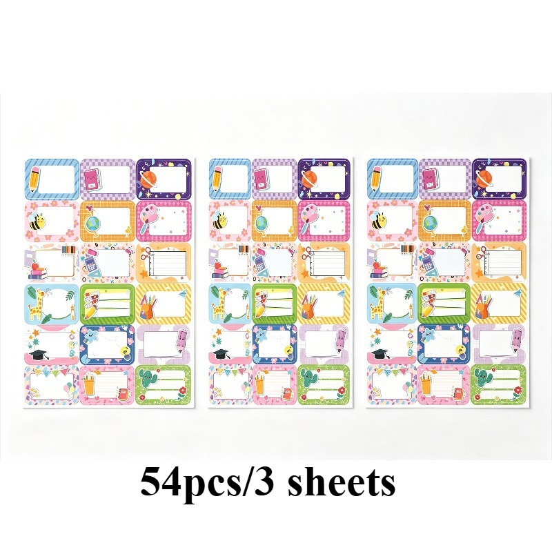 TEMU 54 Adesivi Colorati per Etichette Nominali, 16 Colori di Etichette Nominali, 4.5�3cm/1.77�1.18 pollici. Queste Etichette di Smistamento Adatte a