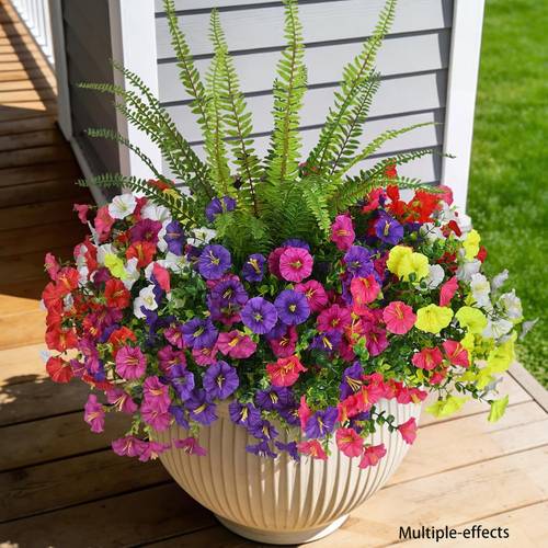 30pcs outdoor artificial flowers outdoor artificial plants outdoor artificial flowers indoor artificial plants for indoor use uv resistant artificial for home patio garden courtyard front porch decoration