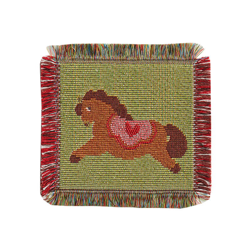 TEMU Posavasos de tela tejida estilo bohemio vintage, antideslizante y resistente al , para taza de café, té o cerveza, bonita alfombrilla para mesa,