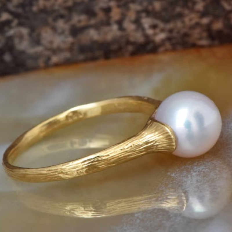 טבעת וינטג' הצעות לרכיות אנטימיות -לכותיות לבנים עם פנינה, מלאכותית. ומתנות ליום נישואין, ללבוש לכל עונה, טבעת להצעת נישואין|עיצוב טבעת וינטג'|גימור זהב, תכשיטי פנינים